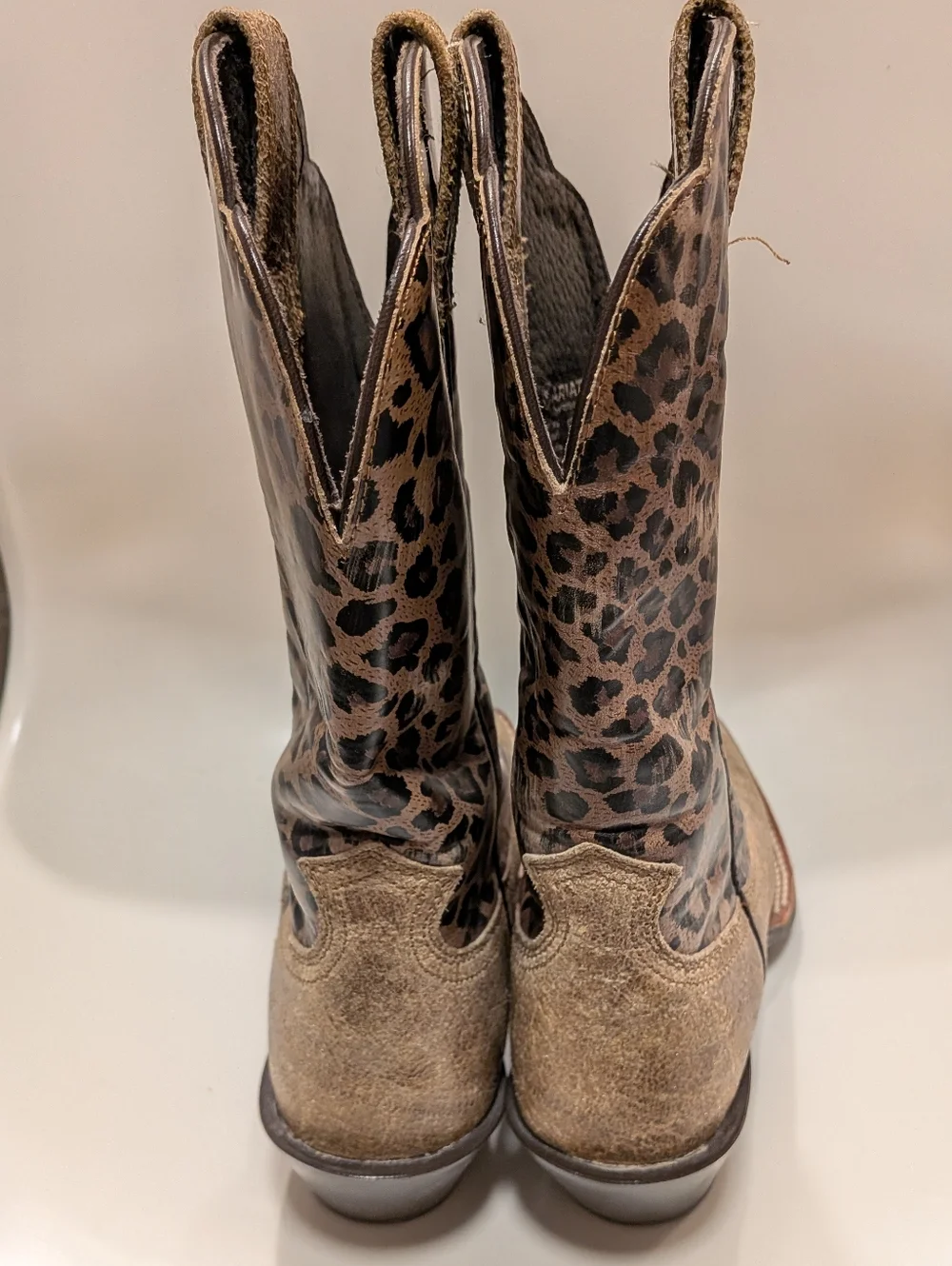 Ariat Legend Leopard Print Western Boots in Brown and Tan - Picture 9 of 11